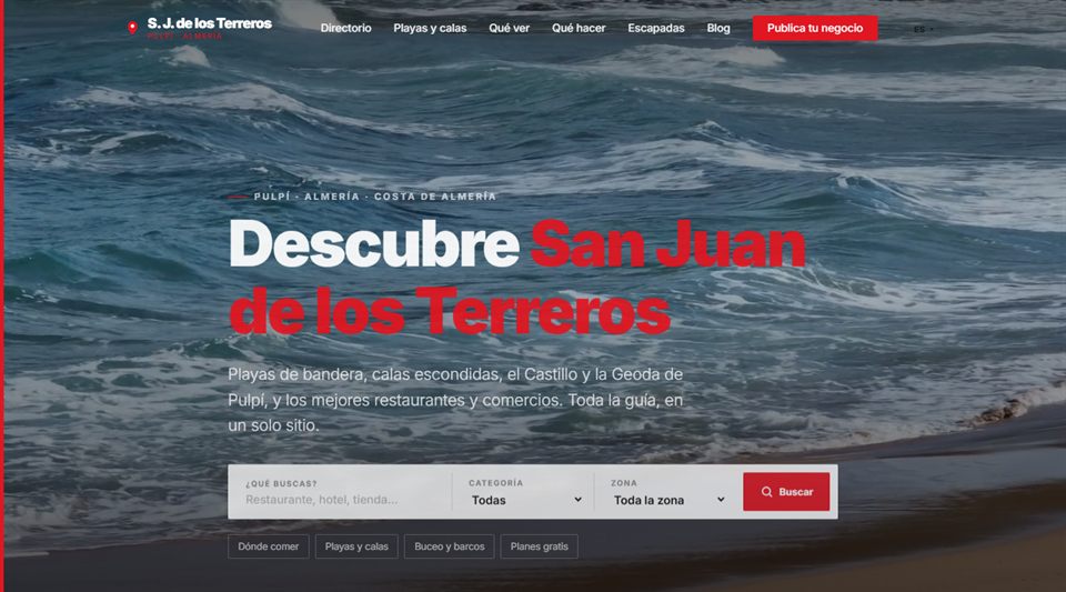 Guía y directorio de San Juan de los Terreros con fichas de negocio y pago online